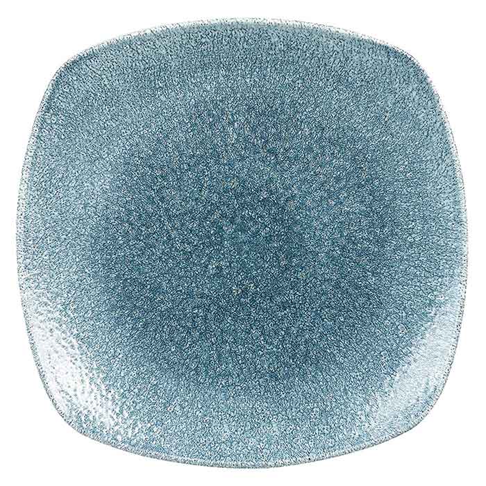 17-RKTBSP91x-Tallrik-flat-Raku-Topaz-Blue-kvadratisk Tallrik flat Raku Topaz Blue kvadratisk