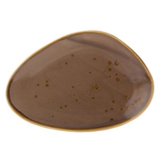 Tallrik Flat Earth Mocha trekantig