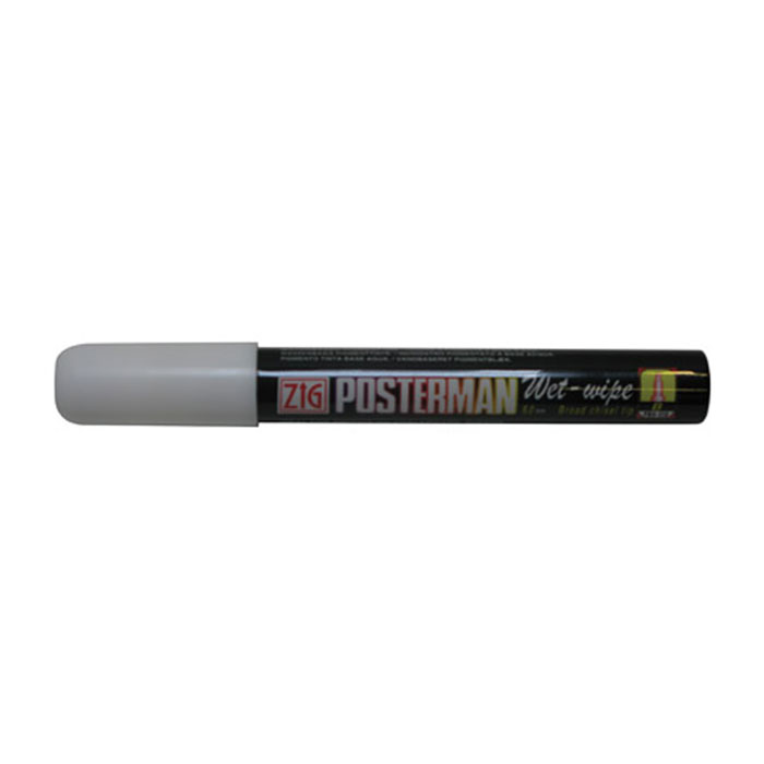 21901-Posterman-Wet-Wipe-6mm-vit Penna Posterman Wet Wipe vit 12-pack