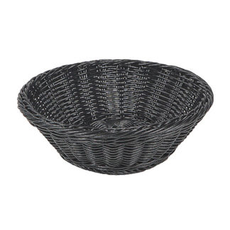 Brödkorg ø26 cm, H9 cm svart i polypropenn rund