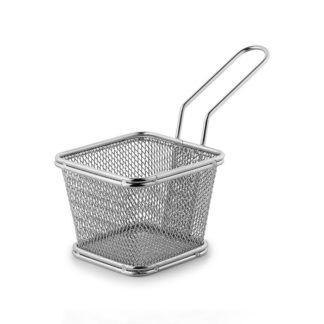 Mini frityrkorg i rostfritt, konisk stapelbar