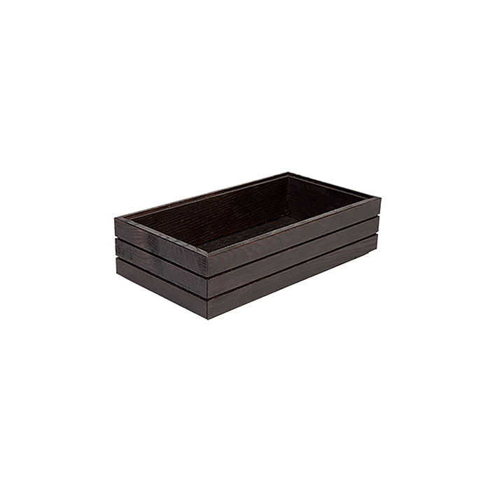17-BQ016H-Stapelbar-eklada-GN1-3-svartbetsad-ek-H8cm Stapelbar eklåda GN1/3 svartbetsad ek H8cm
