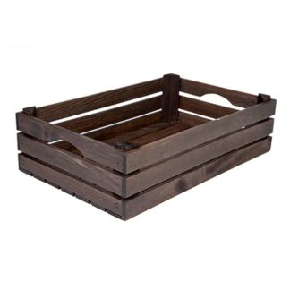 Trälåda medium svartoljad ek